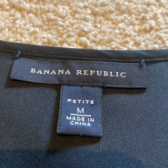 Banana Republic Whimigoth Silk Ruffle Shift Dress Black Size MP - Picture 5 of 11